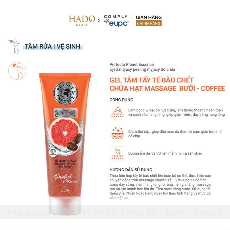 Gel tắm tẩy tế bào chết bưởi và cà phê Perfecta Planet Essence 250g - ảnh 2