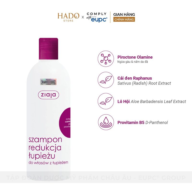 Dầu gội thảo dược giảm gàu Cải đen Ziaja 400ml - ảnh 2