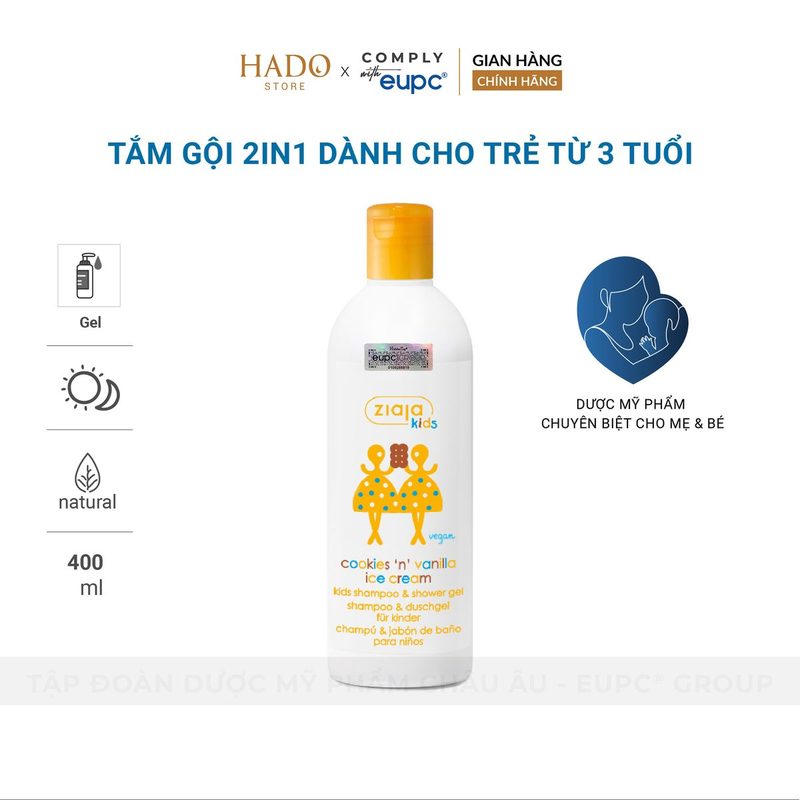 Gel tắm gội 2 trong 1 cho trẻ từ 3 tuổi Ziaja Kids 400ml - ảnh 3