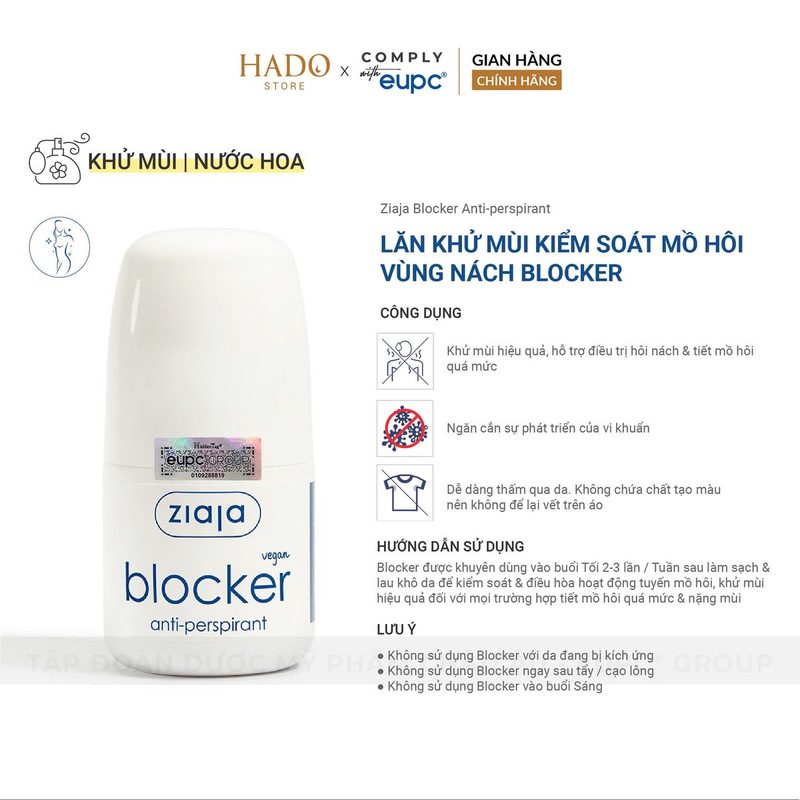 Lăn khử mùi kiểm soát mồ hôi Blocker Ziaja 60ml - ảnh 2
