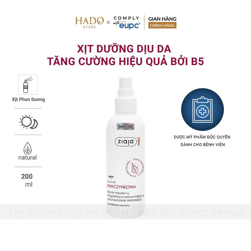 Toner xịt làm dịu da Panthenol Ziaja Med 200ml