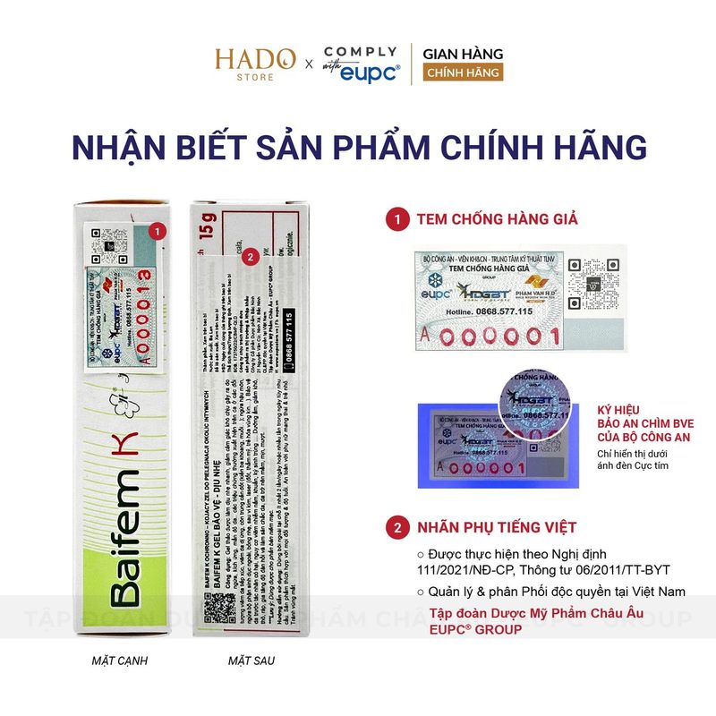 Gel dưỡng làm dịu vùng kín Baifem K 15g - ảnh 4