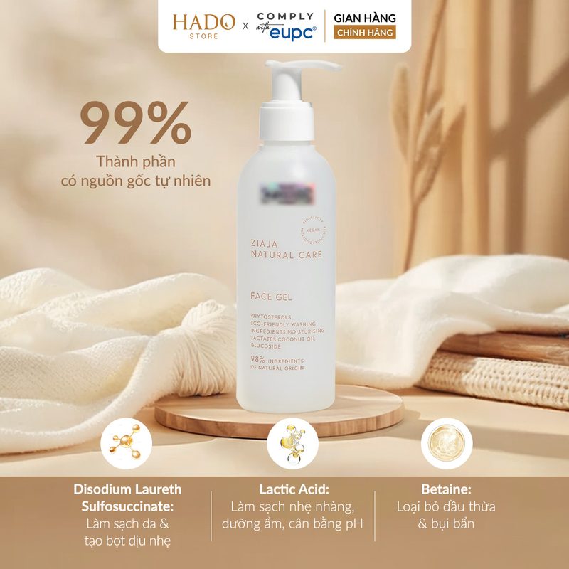 Gel rửa mặt thuần chay Ziaja Natural Care 190ml - ảnh 2
