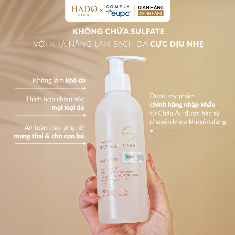 Gel rửa mặt thuần chay Ziaja Natural Care 190ml - ảnh 4