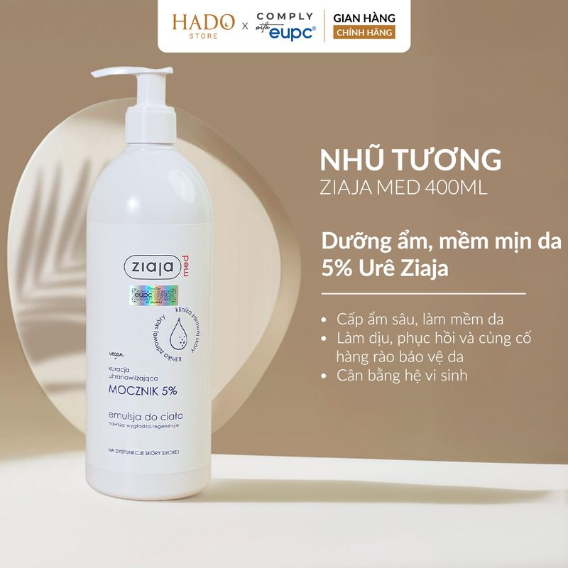Nhũ tương dưỡng thể 5% Urê Ziaja Med Mocznik 400ml - ảnh 2