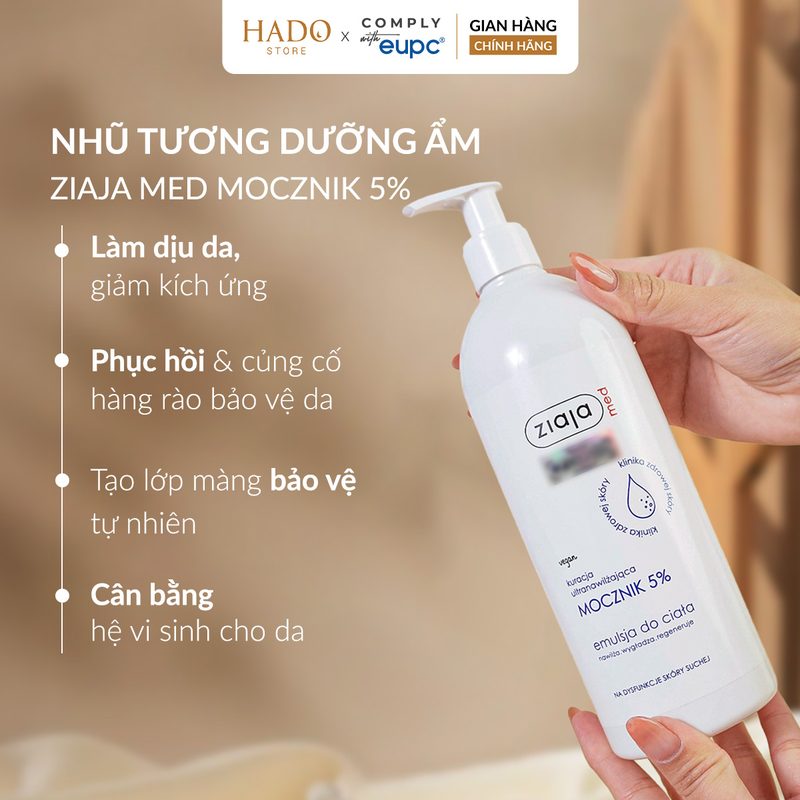 Nhũ tương dưỡng thể 5% Urê Ziaja Med Mocznik 400ml - ảnh 4