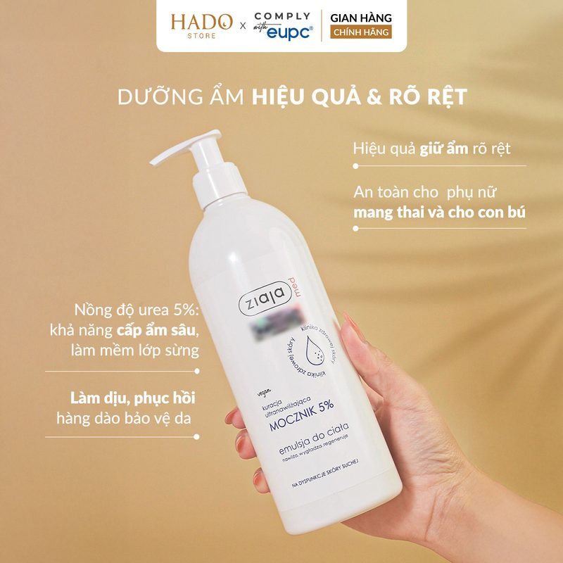 Nhũ tương dưỡng thể 5% Urê Ziaja Med Mocznik 400ml - ảnh 5